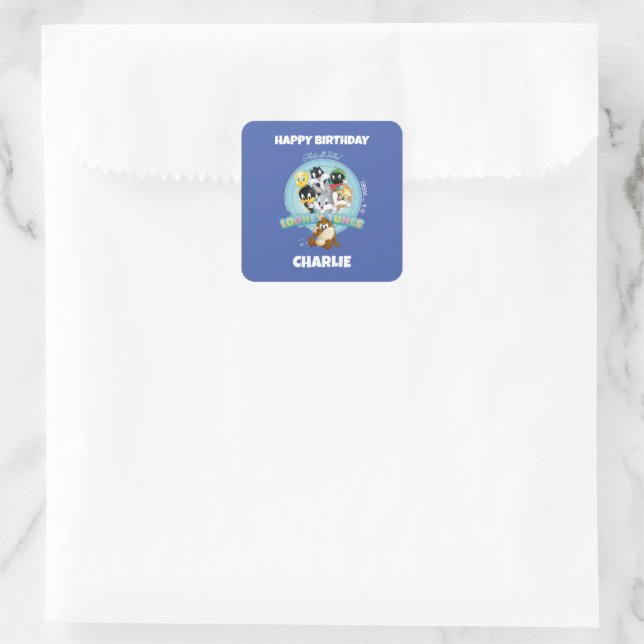 Baby LOONEY TUNES™ Logo | That's All Folks Quadratischer Aufkleber (Tasche)