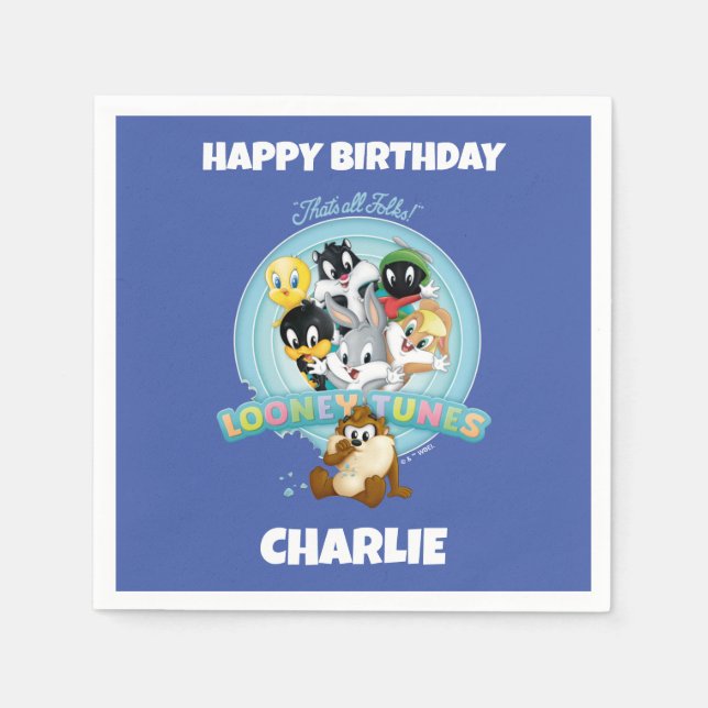 Baby LOONEY TUNES™ Logo | That's All Folks Serviette (Vorderseite)