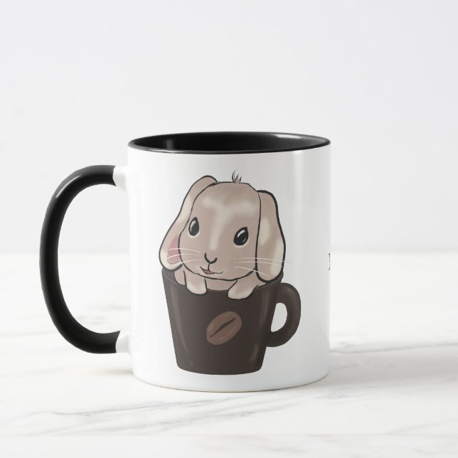 Baby lop bunny in mug tasse (Links)