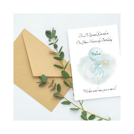 Baby Loss Blue Balloon Remembrance Birthday Card Karte