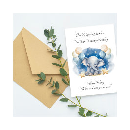 Baby Loss Boy Elephant Birthday Remembrance Card Karte