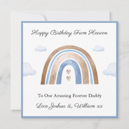 Baby Loss Boy Twins Boho Rainbow Dad Birthday Card