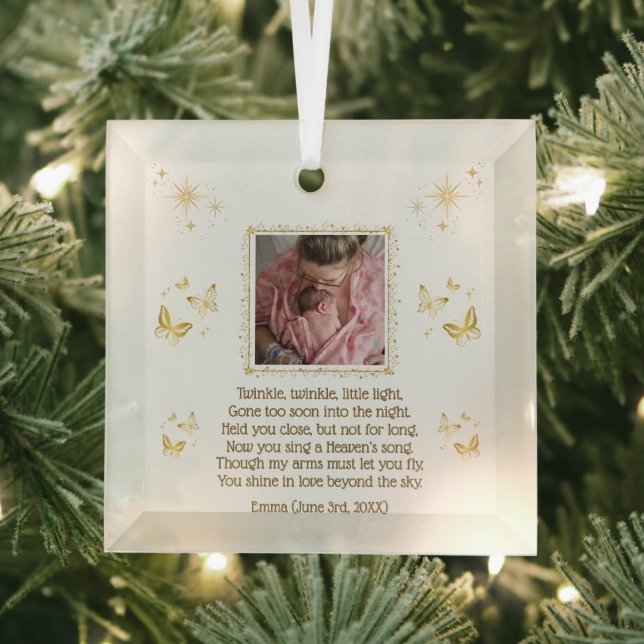 Baby Loss Foto Keepake Glass Ornament Aus Glas (Insitu)