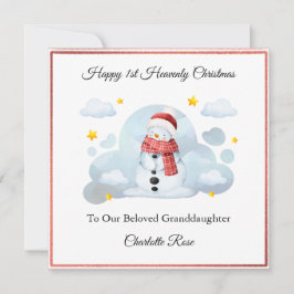 Baby Loss Girl Boy Snowman Weihnachtskarte Feiertagskarte