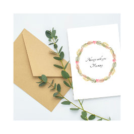 Baby Loss Mummy Birthday Feather Wreath Card Karte