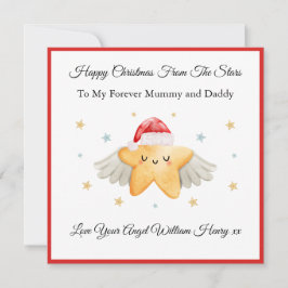 Baby Loss Mummy Daddy Angel Star Weihnachtskarte Feiertagskarte