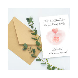 Baby Loss Pink Booties Remembrance Birthday Card Karte