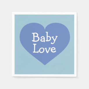 Baby Love Baby Blaues Herz Serviette