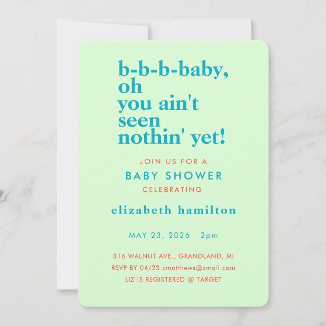 BABY LOVE! Bold Cream Gold Baby Shower Invitation Einladung (Vorderseite)
