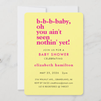 BABY LOVE! Fette Creme Gold Baby Shower Einladung