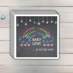 Baby Love-Schultafel-Herzen & Regenbogen-Baby-Part Serviette