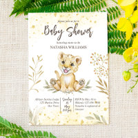 Baby Löwe gelbe goldbraune Babydusche einladen