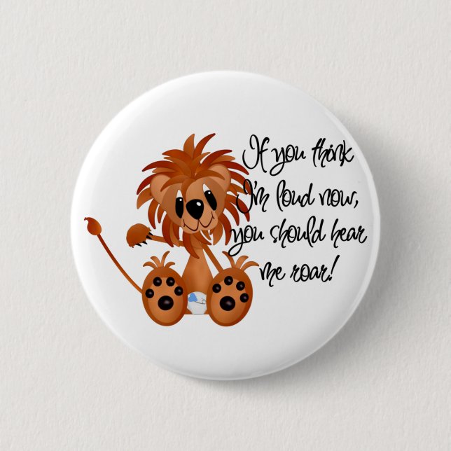 Baby-Löwe hören mich, T-Shirts und Geschenke zu br Button (Vorderseite)
