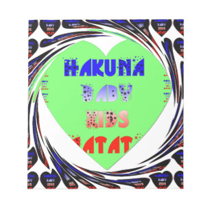 Baby Luminous Hearts Hakuna Matata Baby Kinderdesi Notizblock