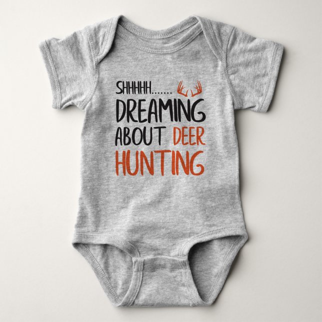 Baby lustige Hirsche Jagd Jersey Bodysuit Shirt (Vorderseite)