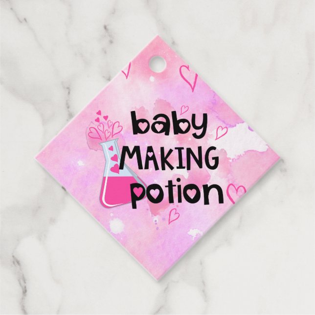 Baby Maaking Pocket Pink Baby Dusche Geschenkanhänger (Vorderseite)