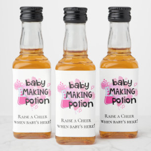 Baby Maaking Potion Baby Dusche Gefallen Pink Hear Alkoholflaschenetikett