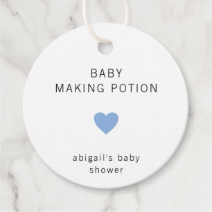 Baby Maaking Tränke Moderne Blue Boy Baby Dusche Geschenkanhänger