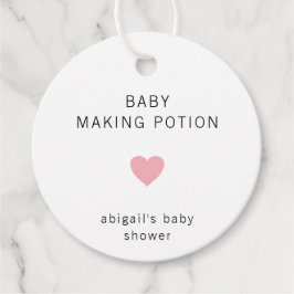 Baby Maaking Tränke Moderne Pink Girl Baby Dusche Geschenkanhänger