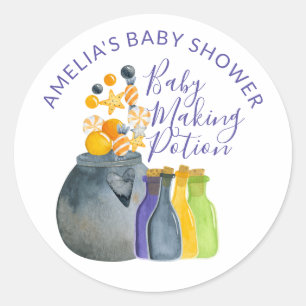 Baby-Machendes Zaubertrank Halloween Baby Shower G Runder Aufkleber