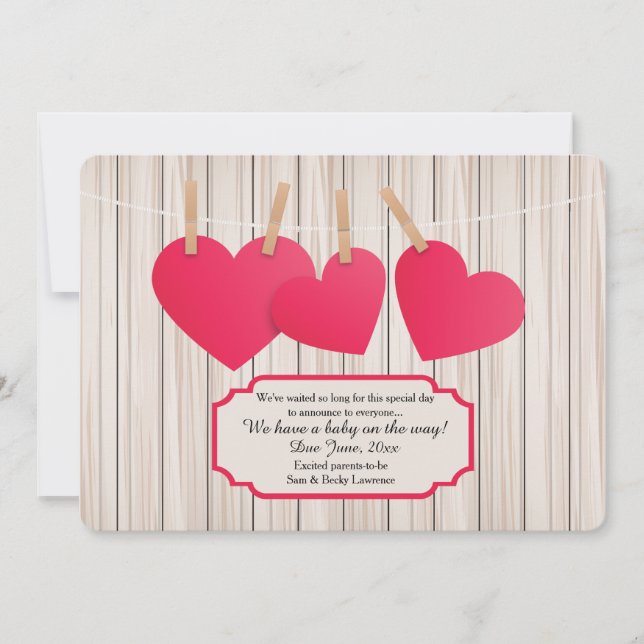 Baby macht drei Schwangerschaftsankündigung Ankündigung (Vorderseite)