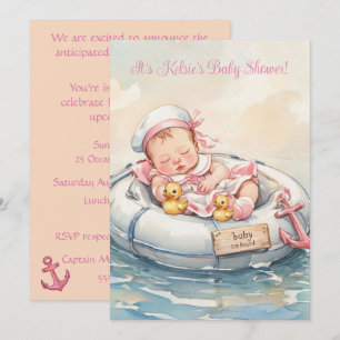 Baby Mädchen an Bord Digitale Download Einladung