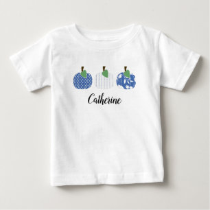 Baby Mädchen Blaues Kürbis-Trio-T-Shirt T-shirt
