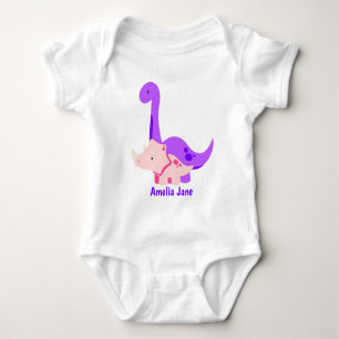 Baby Mädchen Dinosaurier Lila Strampler