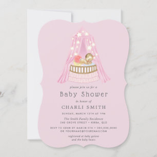 Baby-Mädchen-Einladung zur Babyparty mit rosa Kind Einladung