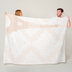 Baby Mädchen Floral Koralle Blass Pfirsich Eiffelt Fleecedecke