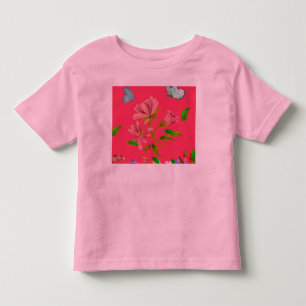 Baby Mädchen Floral & Schmetterlings Kunst Kleinkind T-shirt