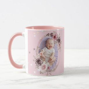 Baby-Mädchen-Foto Süß Elegant Modern Rosa floral Tasse