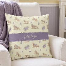 Baby Mädchen Gelb Lila Pferd Floral Monogramm