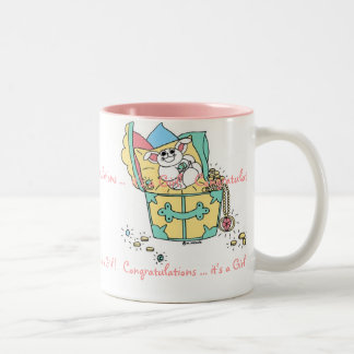 BABY (Mädchen) Glückwünsche Zweifarbige Tasse