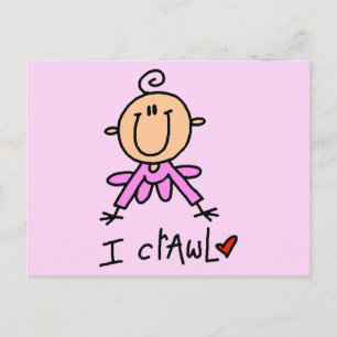Baby Mädchen Ich Krobbele T-Shirts und Geschenke Postkarte