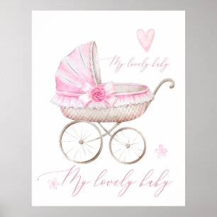 Baby Mädchen Kinderwagen Neugeborenen-Kinderzimmer Poster