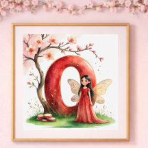 Baby Mädchen Kinderzimmer Buchstabe O Feen Blumenm