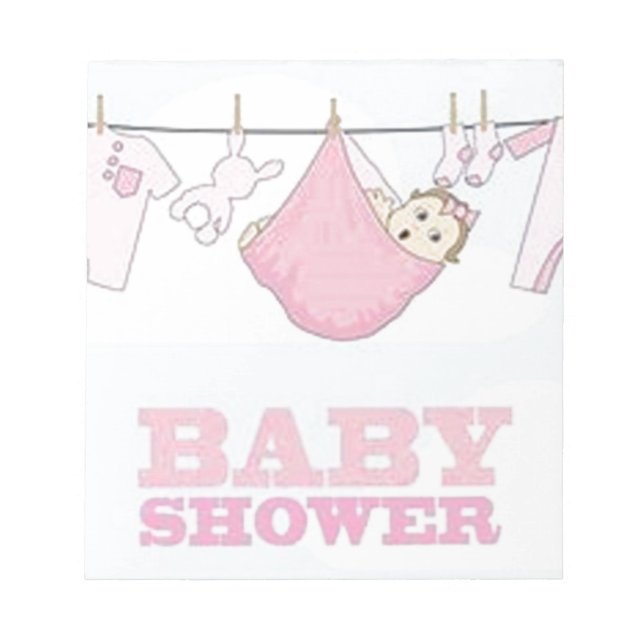 BABY-MÄDCHEN-PARTY-EINZELTEIL-DEKOR NOTIZBLOCK (Vorderseite)