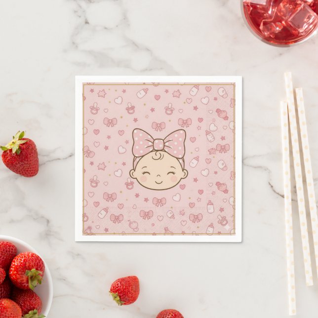 Baby-Mädchen-Partyservietten Serviette (Beispiel)