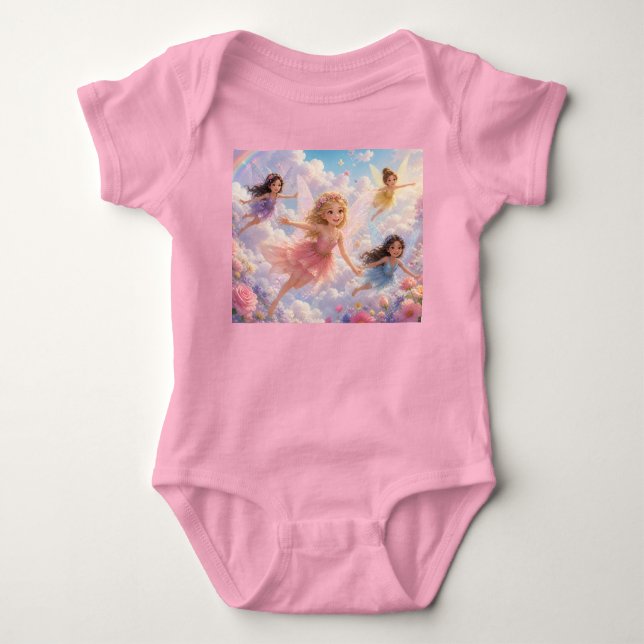 Baby Mädchen Regenbogen Lächeln Shirt (Vorderseite)