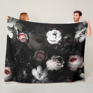 Baby Mädchen Rosa & Holzkohle viktorianisches Rose Fleecedecke