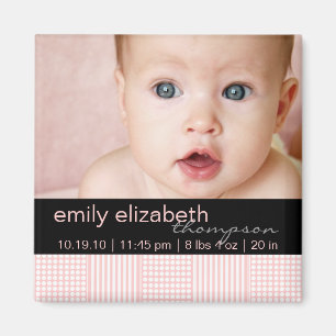 Baby-Mädchen-Rosa-moderner Foto-Magnet Magnet