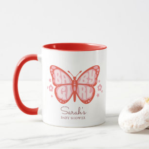 Baby Mädchen Rosa Schmetterling Baby Shower Einlad Tasse