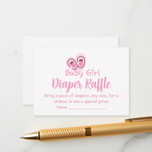 Baby Mädchen Rosa Schuhe Windel-Raffle Begleitkarte