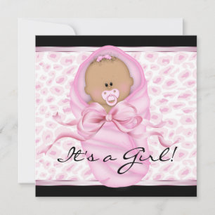 Baby Mädchen Rosa Schwarz Leopard Baby Mädchen Sho Einladung