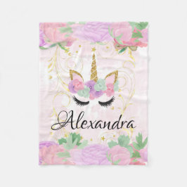 Baby-Mädchen-Rosaunicorn-kundenspezifisches Fleecedecke