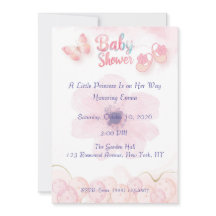 Baby Mädchen Schuhe Baby Shower Einladung | Rosa W