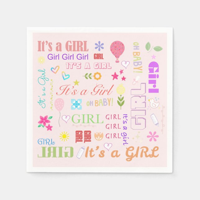 Baby Mädchen Serviette (Vorderseite)