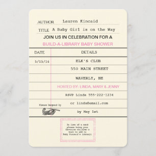 Baby-Mädchen-Vintage Einladung