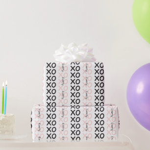 Baby Mädchen Vintage Rosa XO Umarme und Küsse Must Geschenkpapier